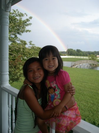 Kasen, Karis and a rainbow